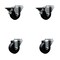Service Caster 3'' Soft Rubber Wheel Swivel Bolt Hole Caster Set with 2 Posi Lock Brakes, 4PK SCC-BH20S314-SRS-PLB-2-S-2 - alternate 1